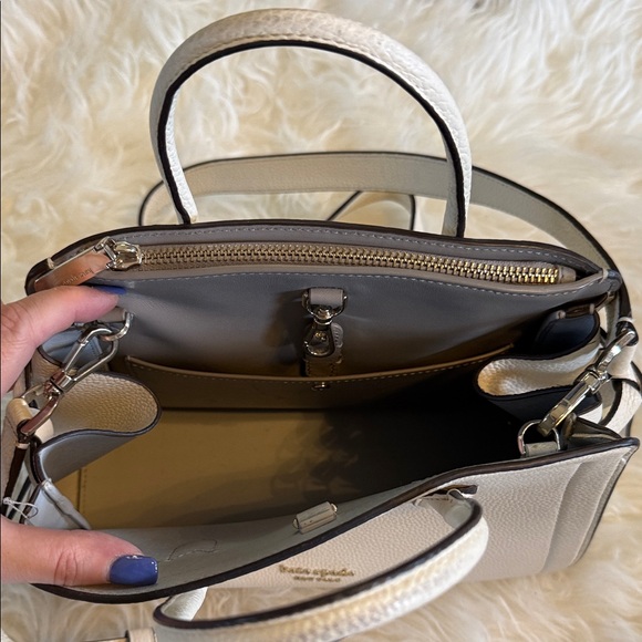 kate spade Cream Pebbled Leather Satchel with Detachable Strap - Picture 3 of 6